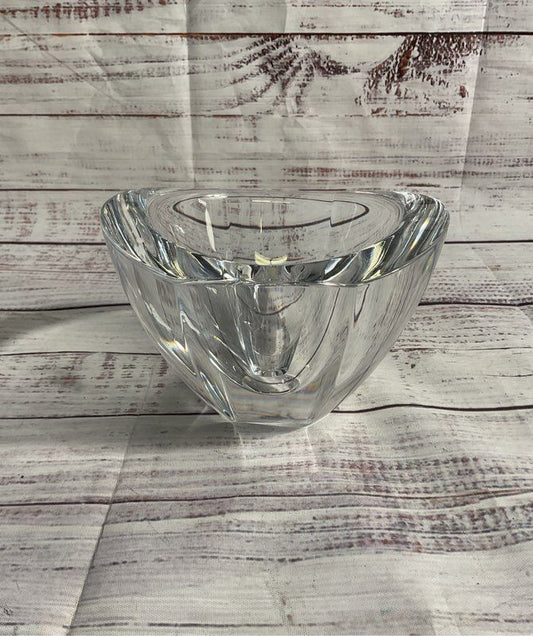 Orrefors Sweden Clear Glass Crystal Heavy Bowl Signed 3.25"x 5.25"