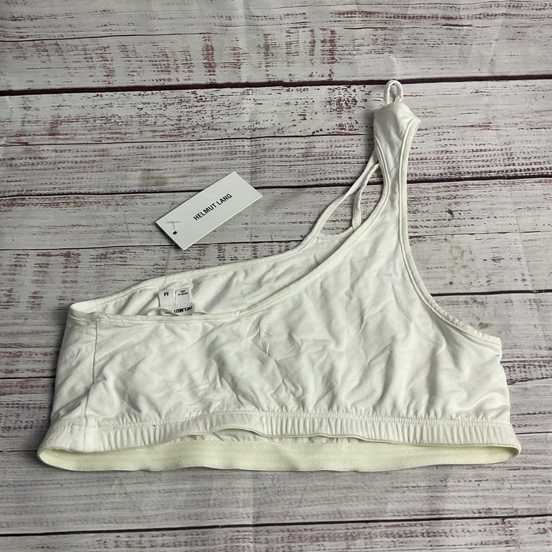 Helmut Lang Optic White Micro Modal Asymmetrical Bra Bralette - Size M