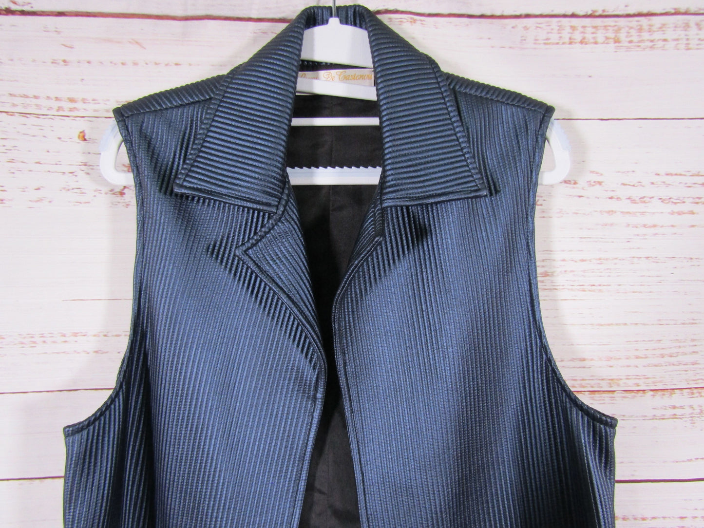 Lucy De Castenou Women's Blue Vest Jacket Size 8
