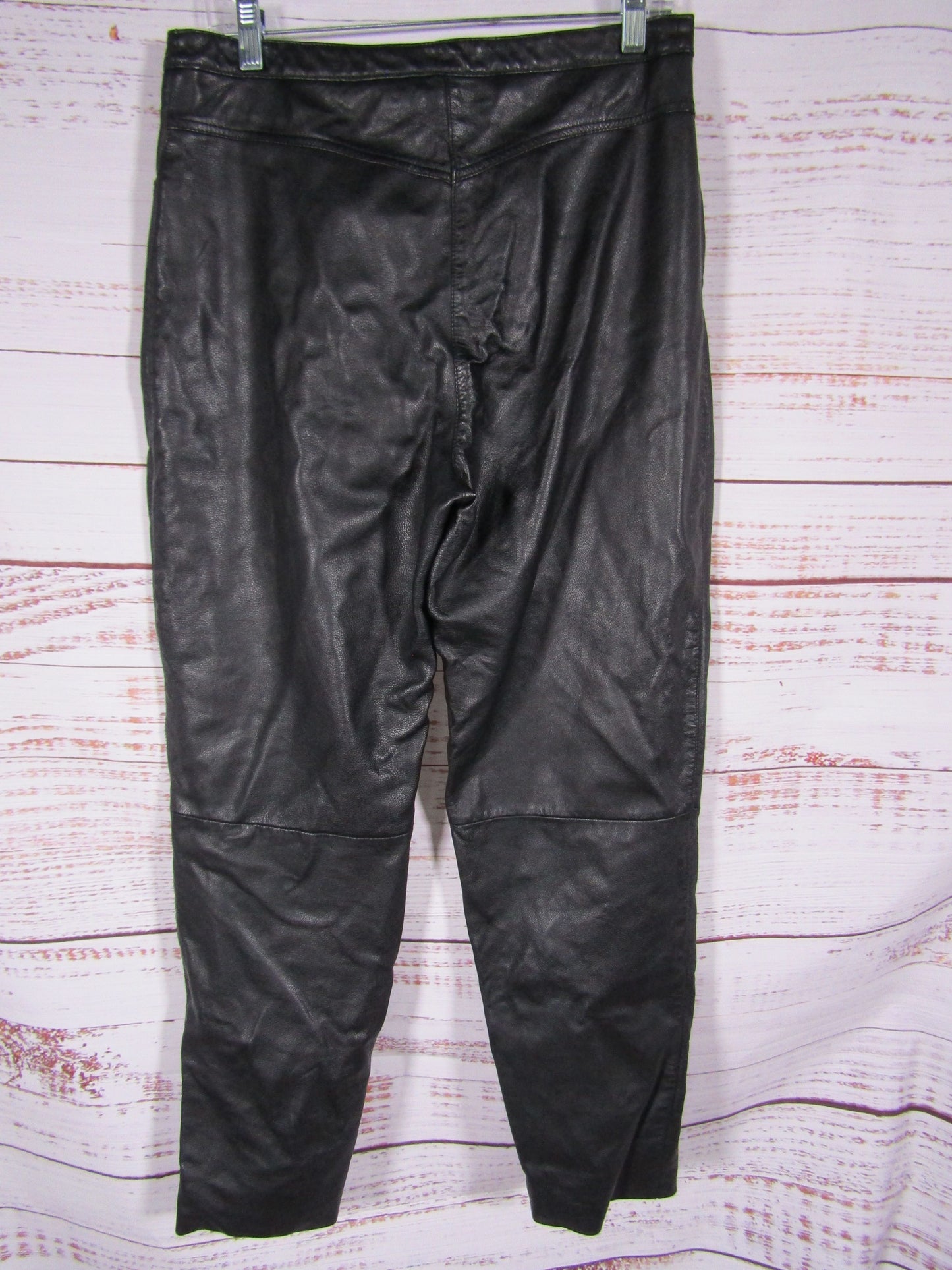 Vintage Bernard Women's Black Leather Pants Size 10
