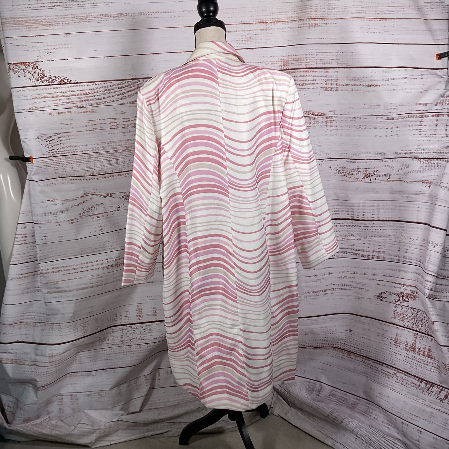Ashro Pink White Stripe Pencil Dress & Jacket 2 Piece Set - Size 24