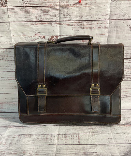 Wilsons Leather Dark Brown Briefcase Messenger Bag Leather