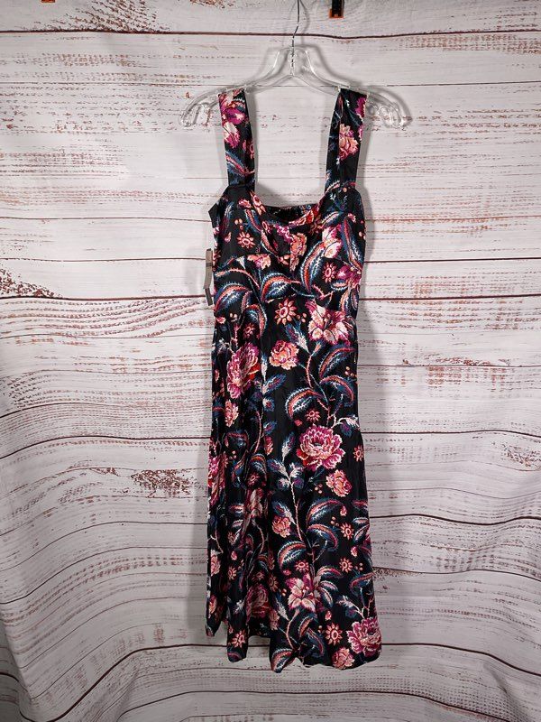 NWT Anthropologie Jocelyn Sleeveless Slip Midi Dress Blackberry Floral Size XS