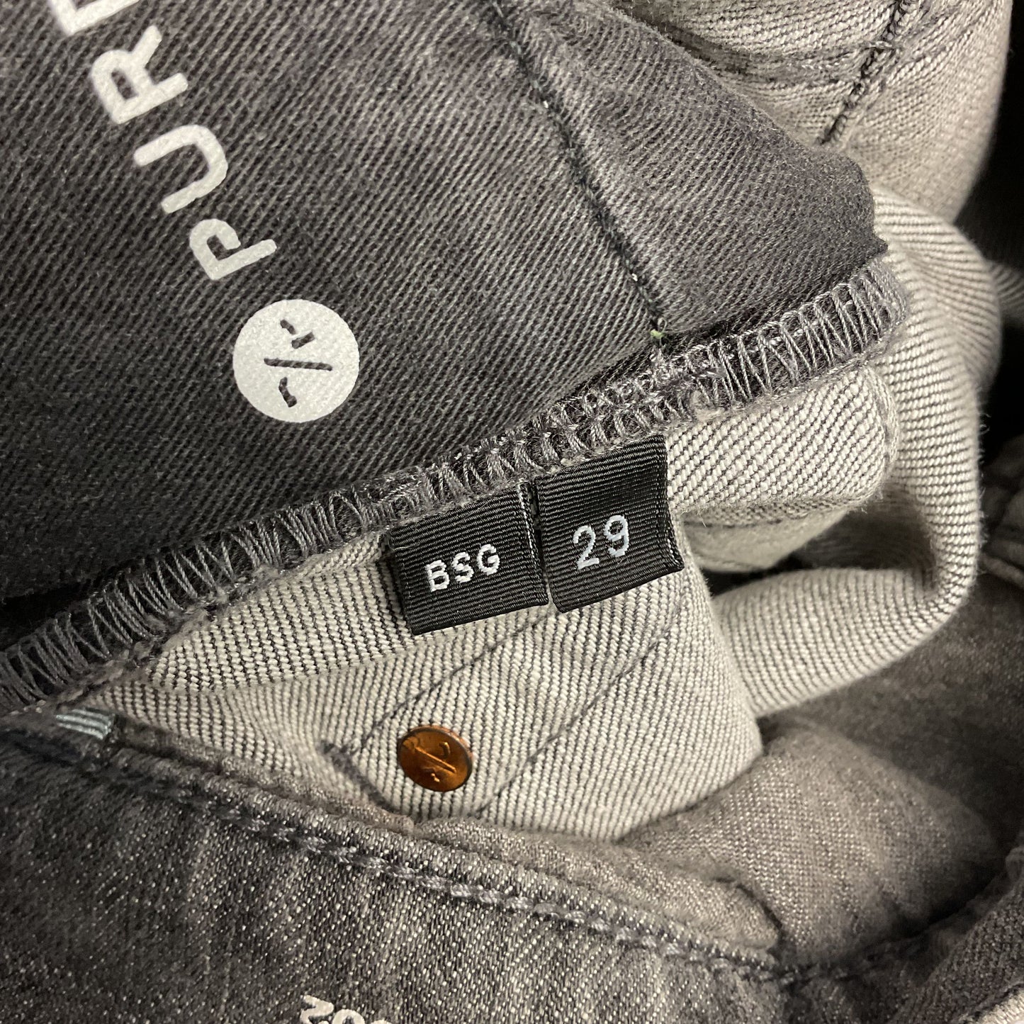 Purple Brand Skinny Jeans Black Grey Gradient Paint Distressed Pants P002 Size29
