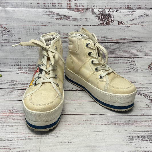 Call It Spring Disney Donald Duck White Canvas Sneaker Hi top Shoe Women Size 5