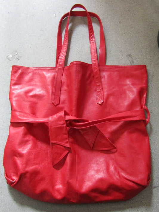 Vintage Robinson's Women's Red Leather Tote Shoulder Bag