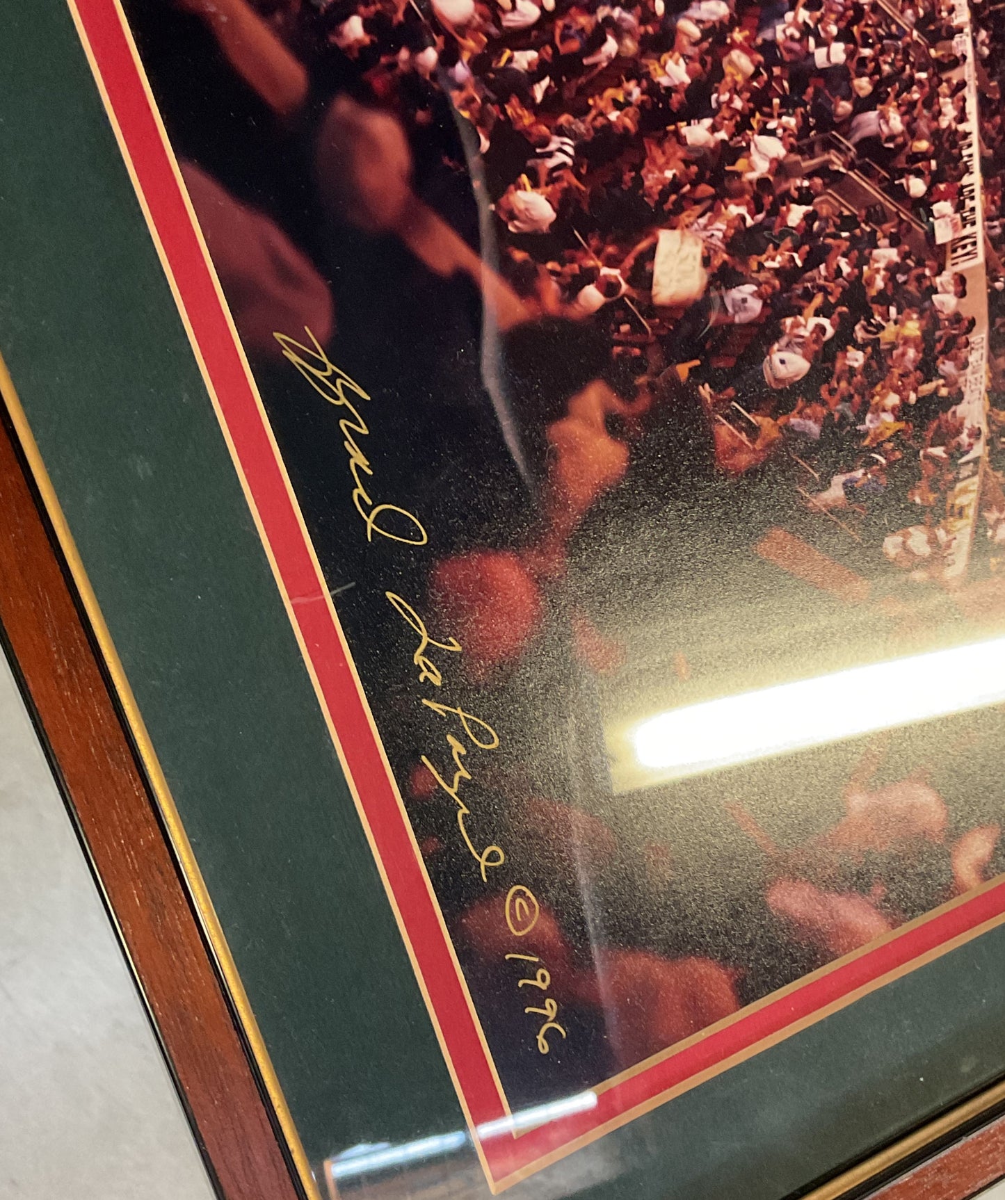 NBA Finals 1996 Chicago Bulls V Seattle Panoramic Photo Signed By Brad Lapayne