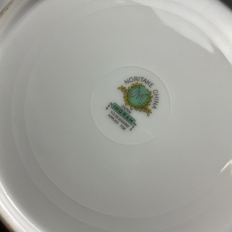 Noritake Ingram 9" Floral Gold Trim Porcelain Serving Bowl