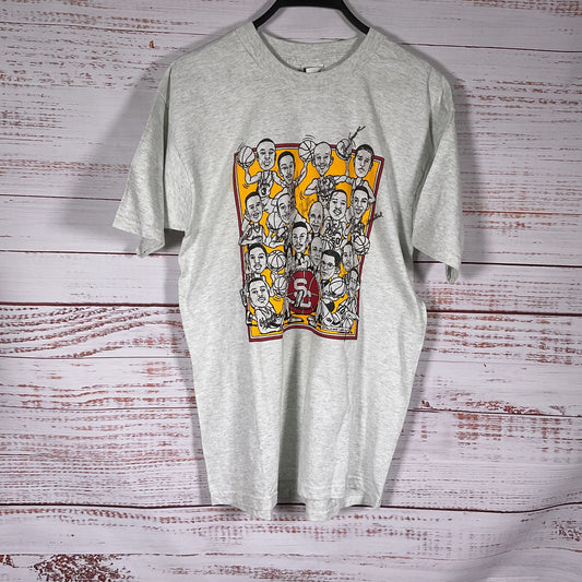 Vintage USC Trojans 1998-1999 Season Basketball Team Signed T-Shirt