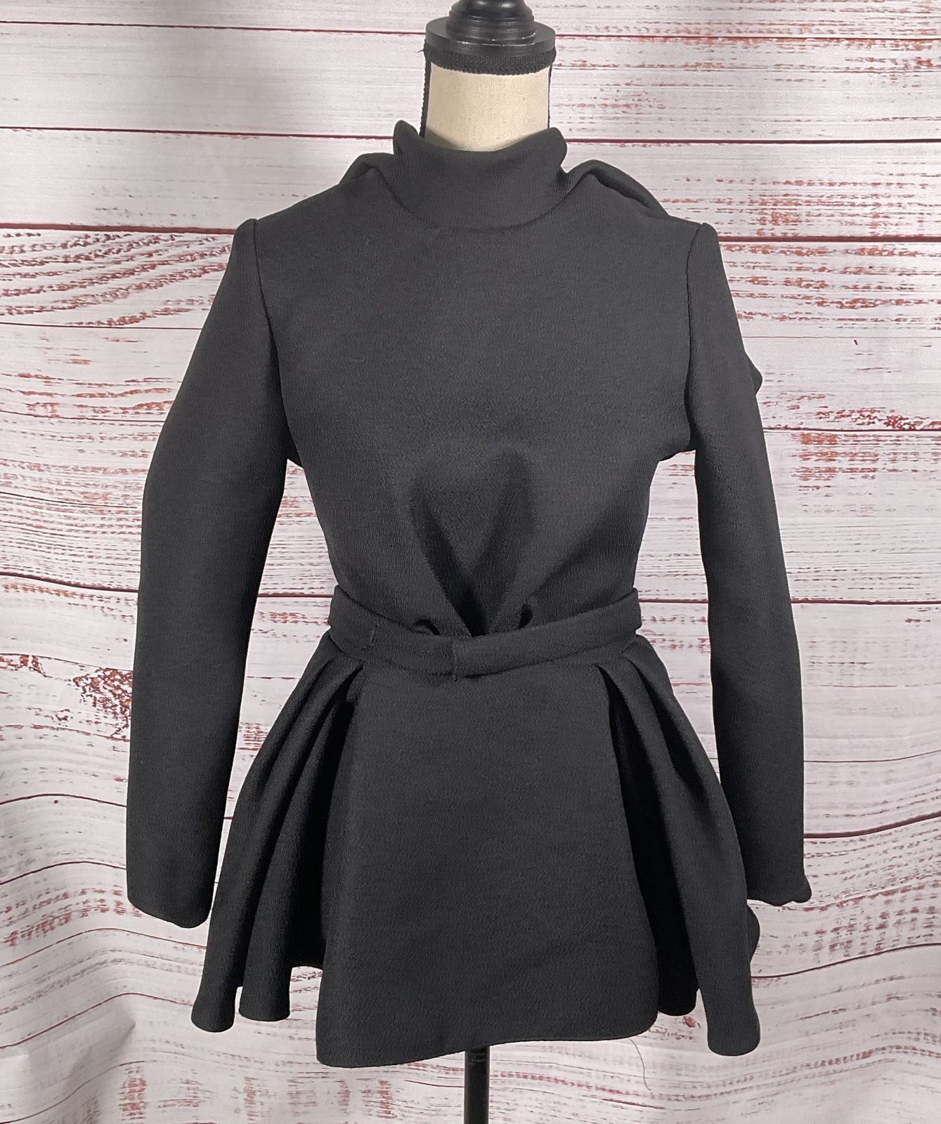 Tish Cox Fitted Capelet Dress Black XXXS