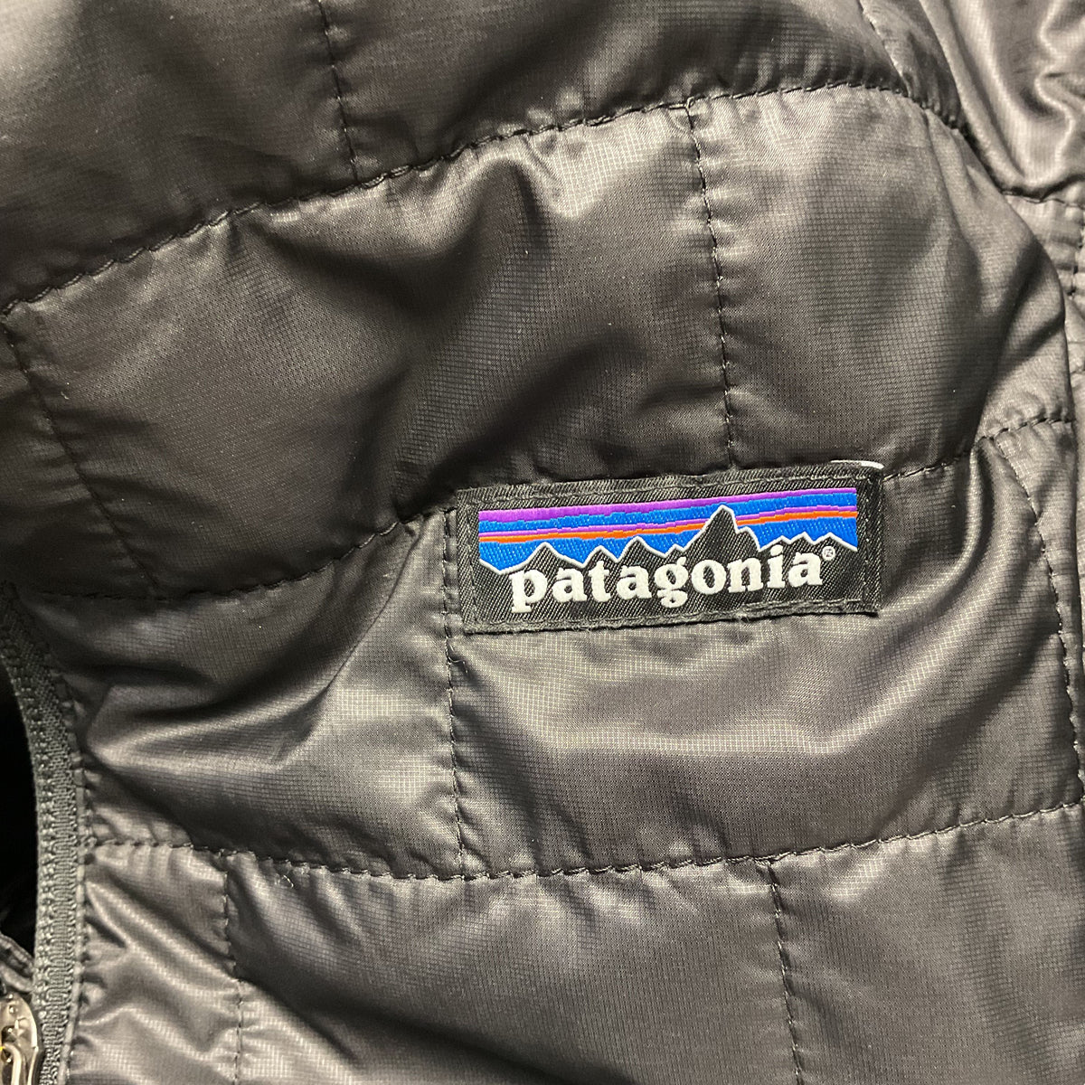 Patagonia Nano Puff Puffer Black Full Zip Jacket XS Heartflow Brand Embroidered