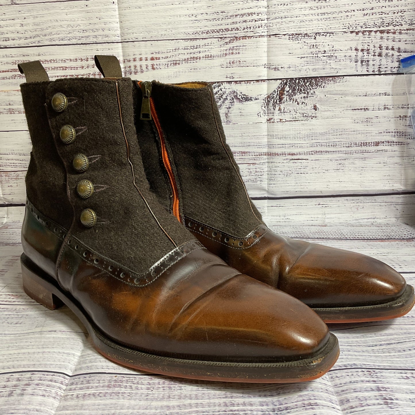 JOHN FLUEVOG Rufus Magoo Quincy Men's Brown Balmoral Boots- SZ 10.5