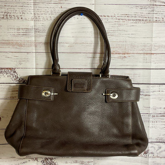 LEVENGER Women's Brown Fine Leather Multi Compartment Shoulder Bag