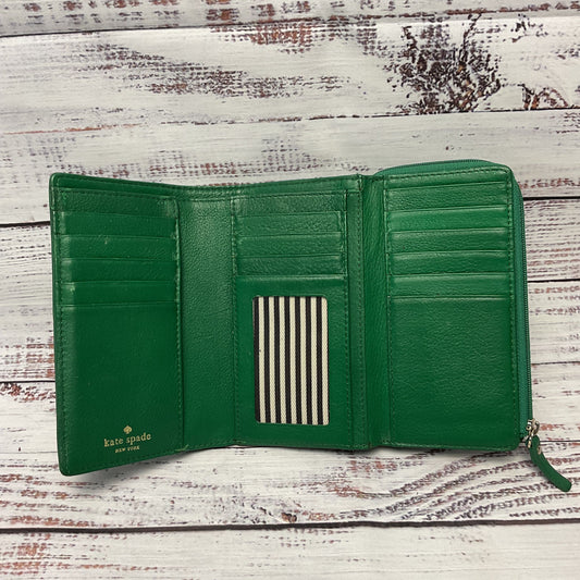Kate Spade Cobble Hill Tara Green Pebbled Leather Wallet 3.3''h x 5.9''w