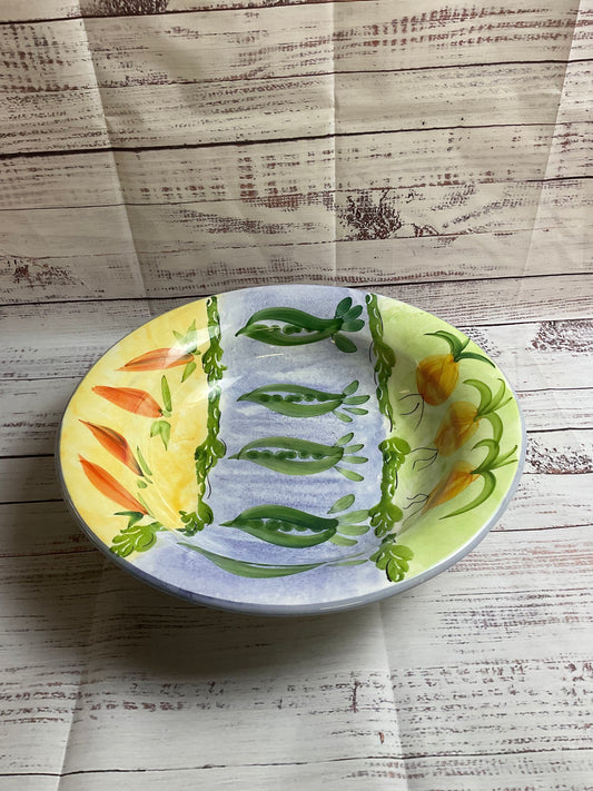 Varm Ceramica 13.5" Vegetable Painted Serving Bowl