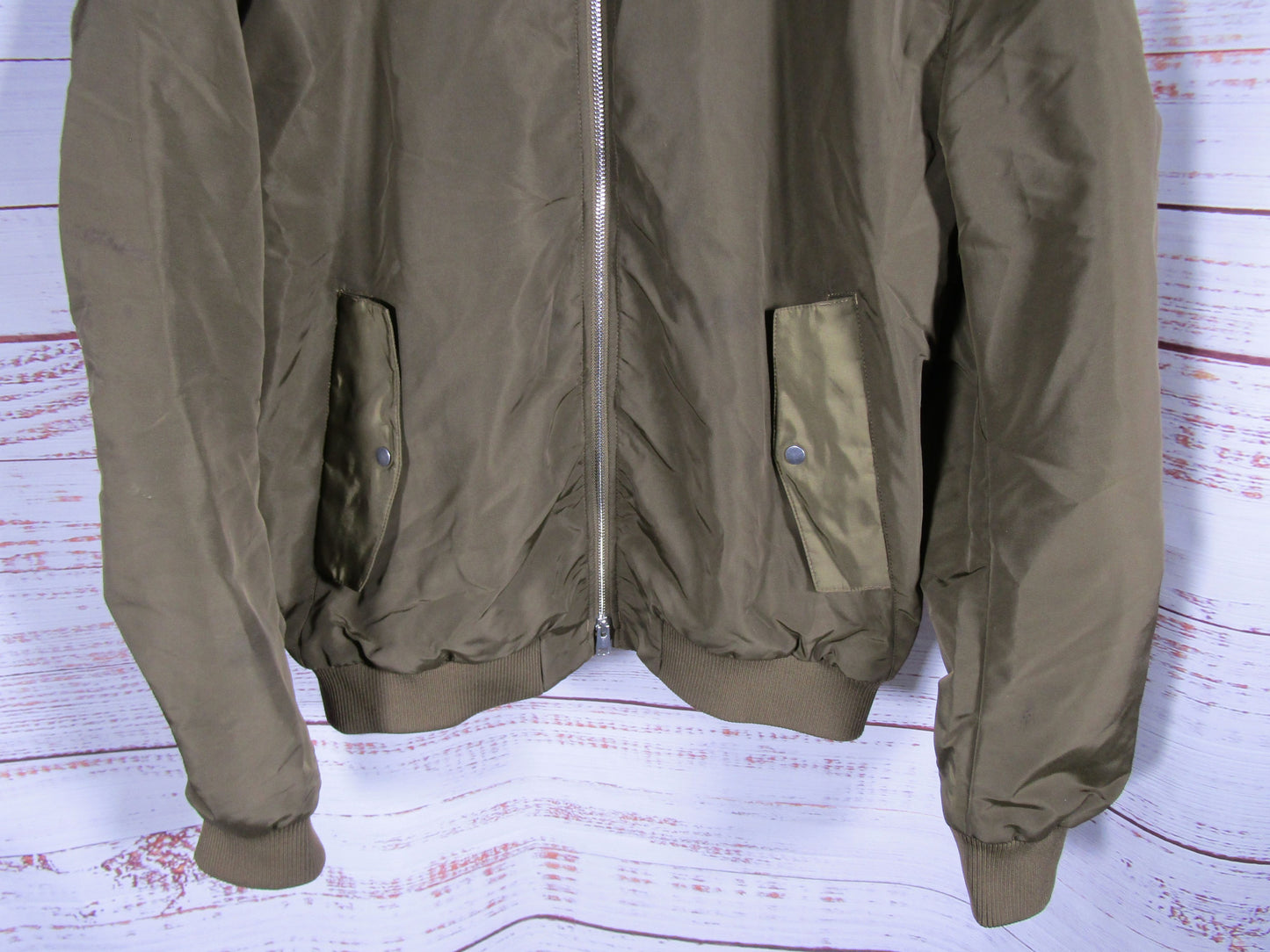 COS Men's Olive Drab Bomber Jacket Size XL
