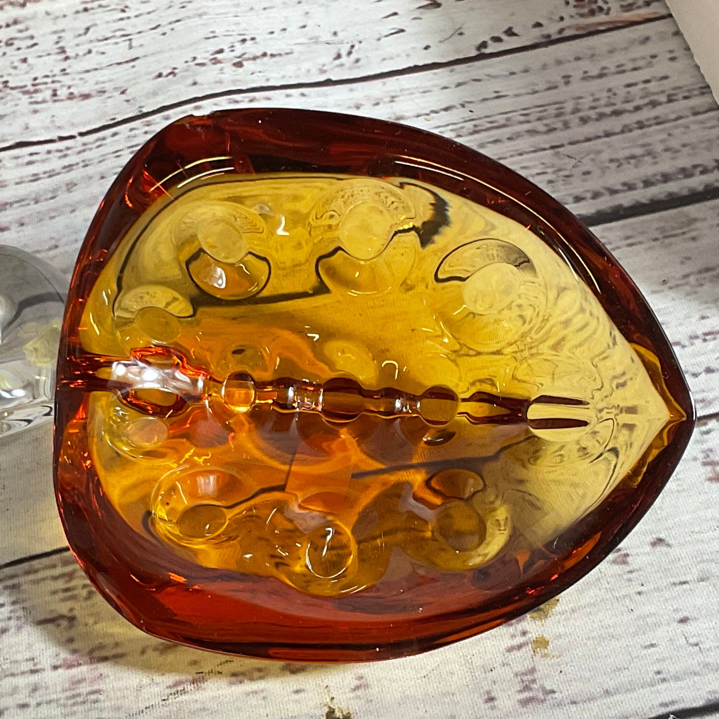 SAINT LOUIS Crystal Animalin Collection Turtle Cognac Removable Shell Figurine