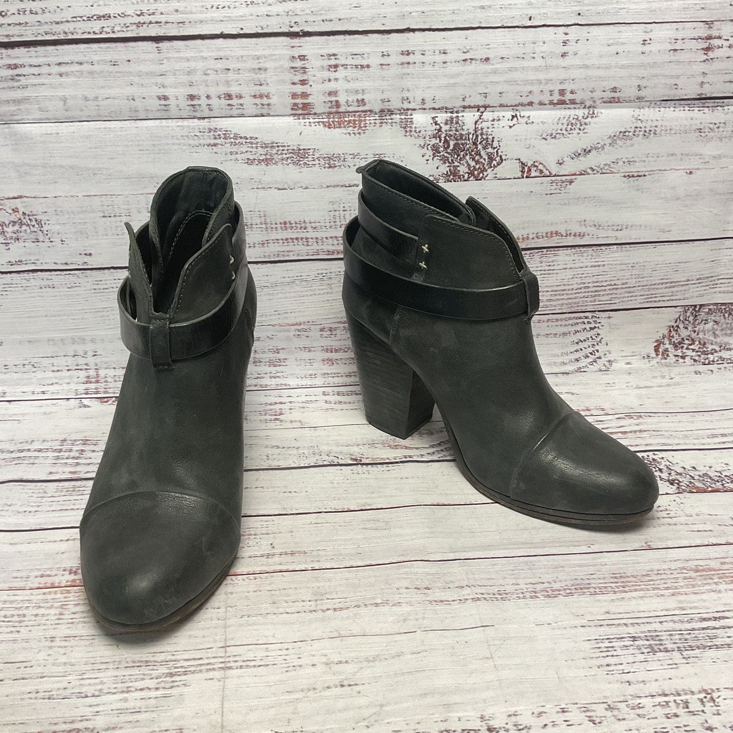 Rag & Bone Black Leather Bootie Heel Women Size 10 As-is