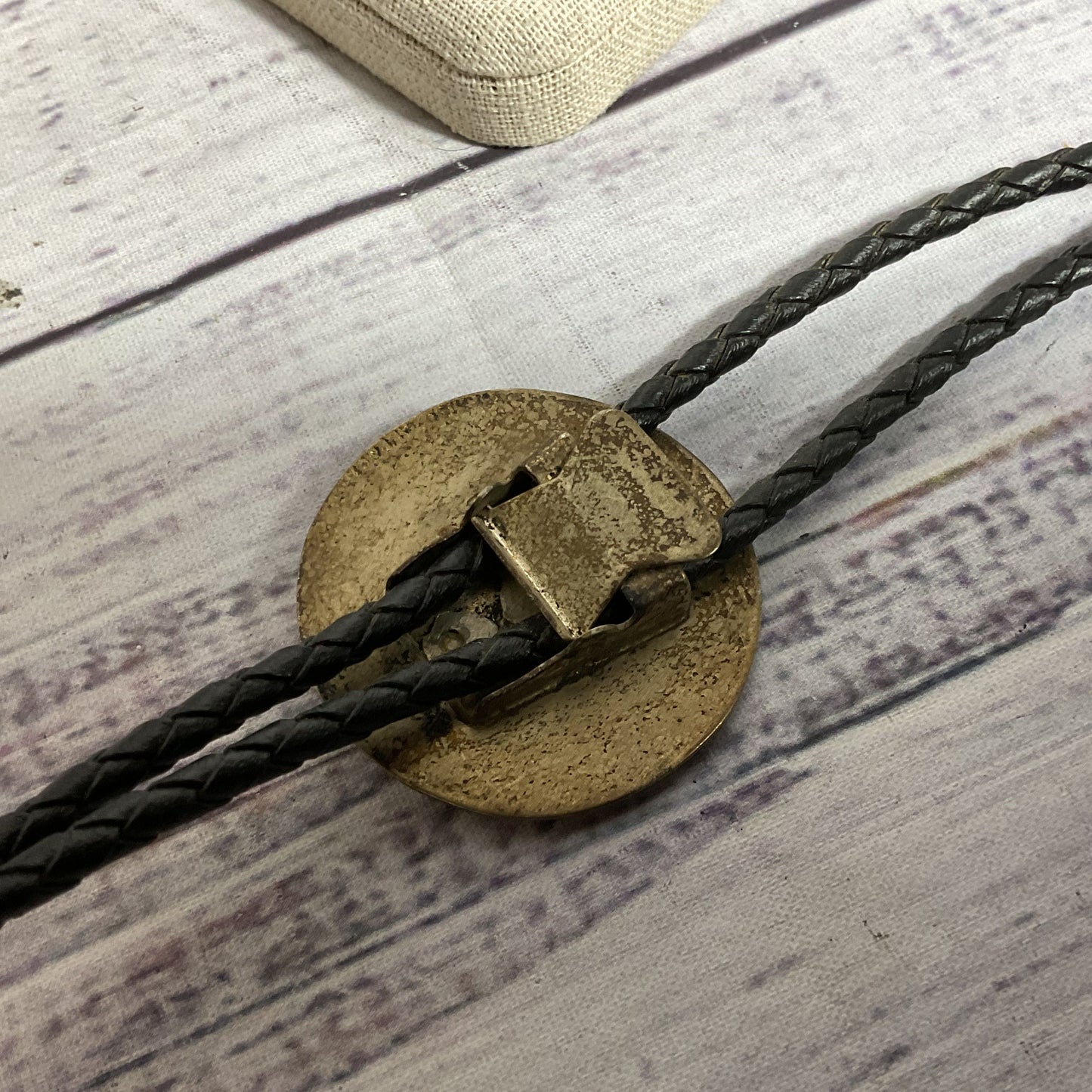 ALPACA Silver Plated Inlay Stone Bolo Tie