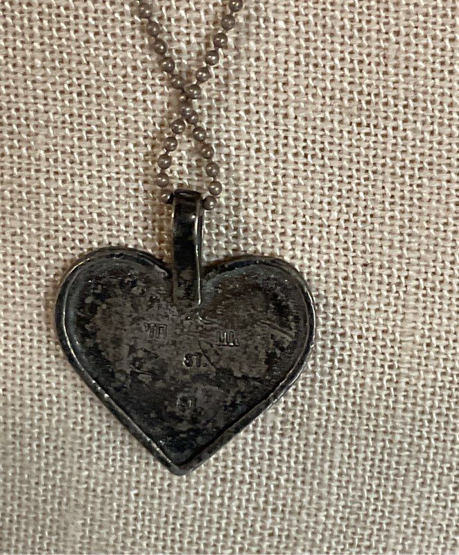 Sterling Silver 925 Vintage Judaica Hebrew Pendant Chain Necklace