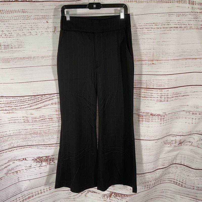 Salt Murphy Axel Black & Brown Pinstripe Wide Leg Trouser Pants - Size 28