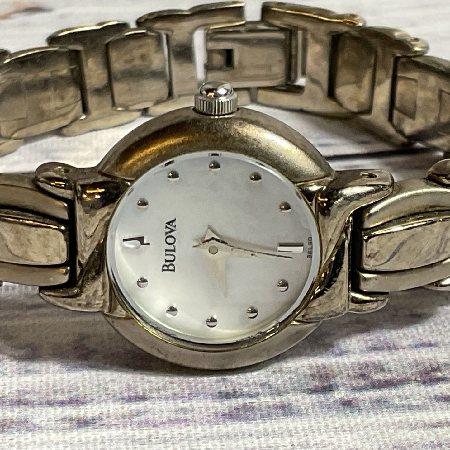 BULOVA C875370 Women's Silver Tone 6" Band Watch- NEEDS BATTERY