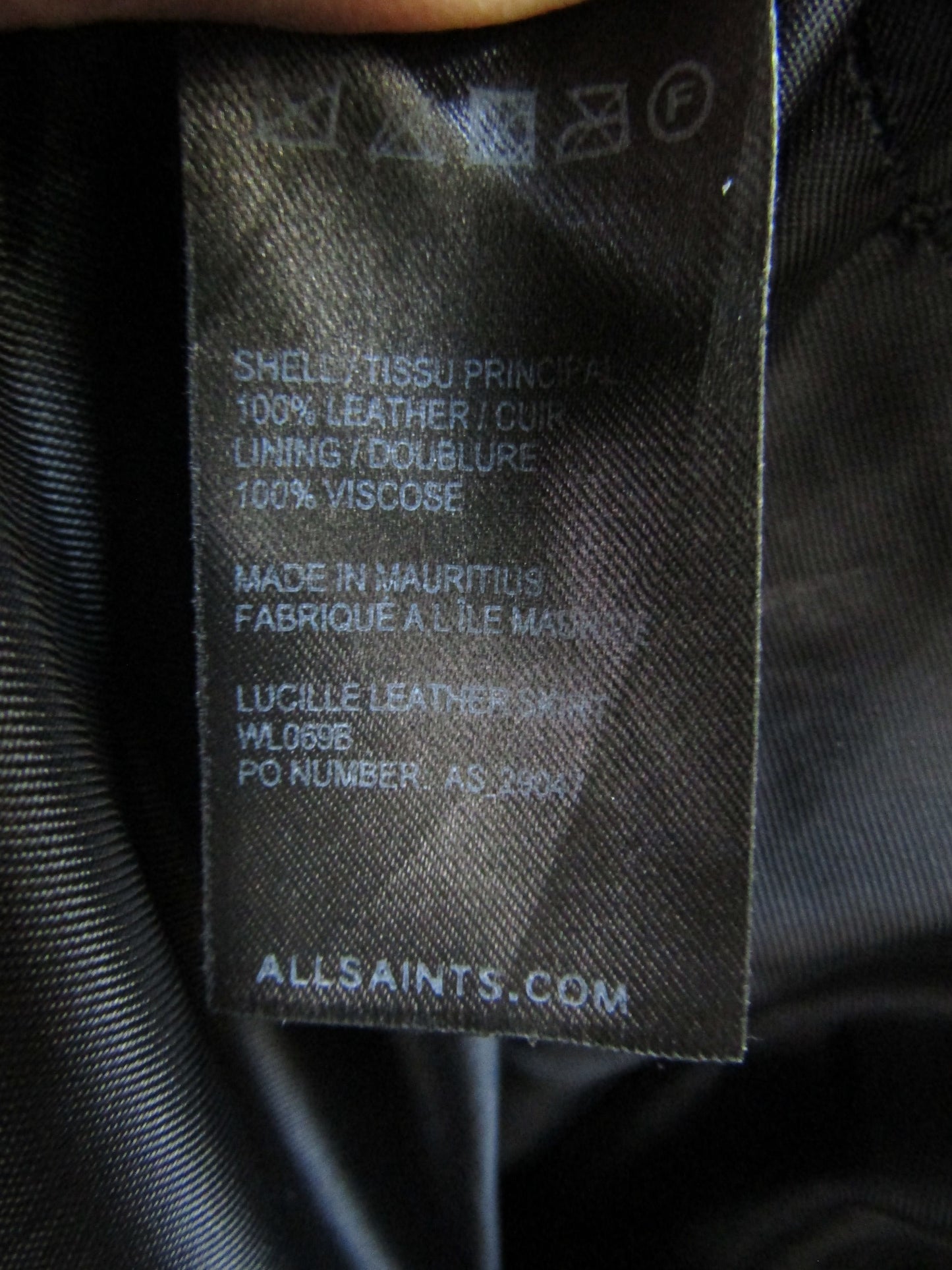 AllSaints Lucile Women's Black Leather Pencil Skirt Size 4