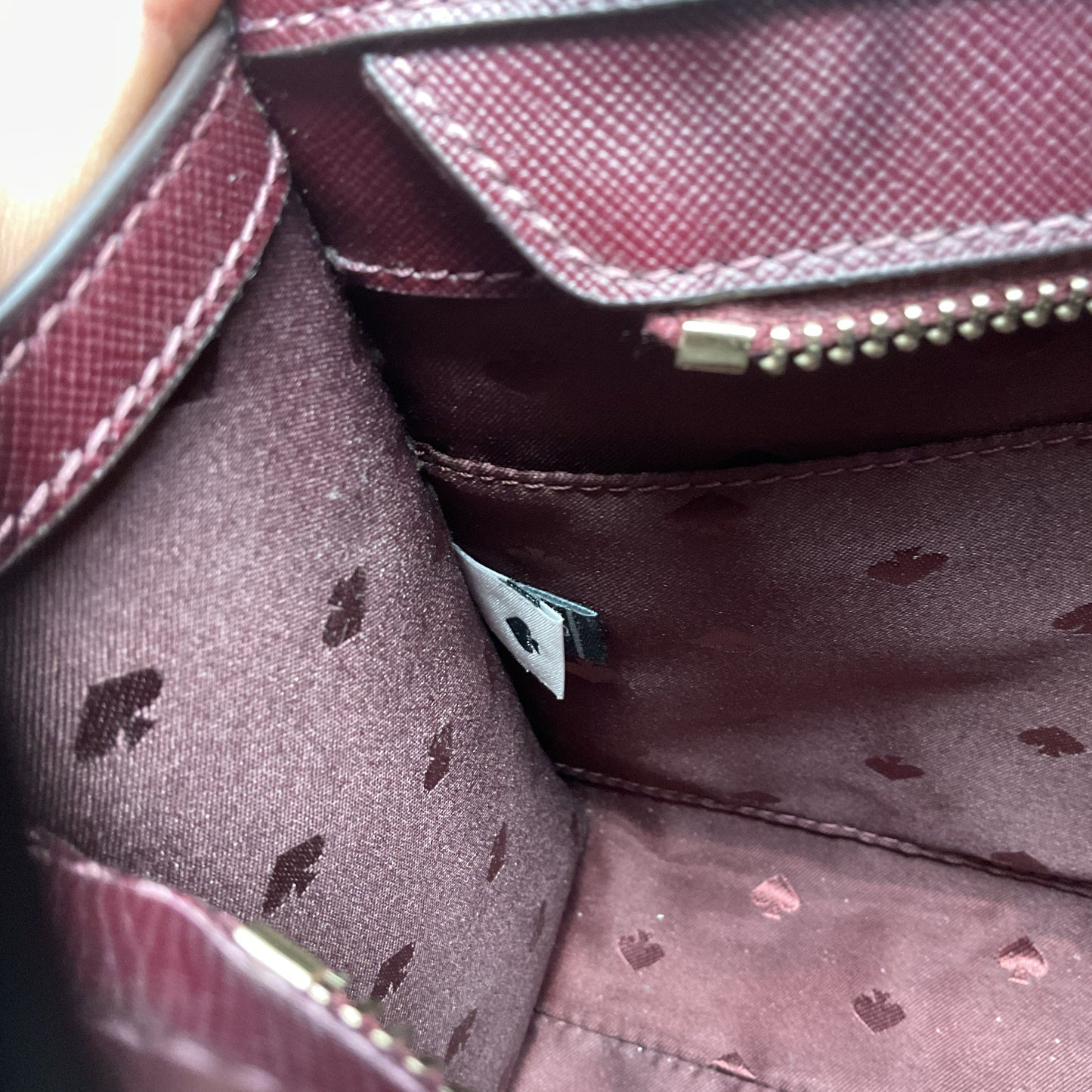 Kate Spade Frosted Floral Tinsel Deep Berry Satchel Top Handle Purse Bag