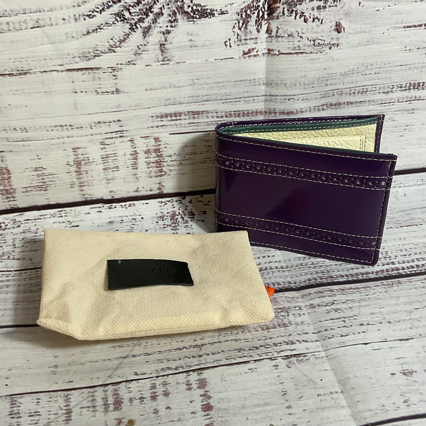 LAZARO Women's Purple Leather Wallet- 4.5"