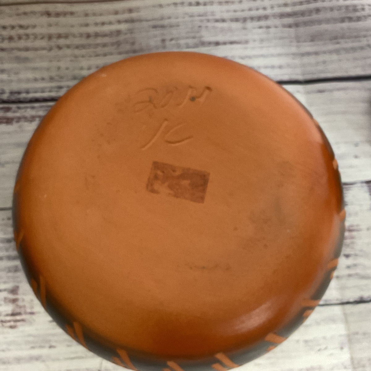 VTG. Signed ANA TRILLO & VC Etched Clay Pottery-