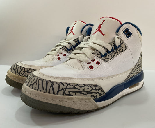 Nike Air Jordan 3 Retro OG Boy's True Blue Mid Top Sneakers Size 6 Y 854261-106