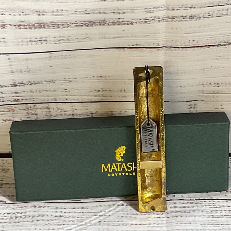 NEW MATASHI Cystals Gold Tone Enamel & Rhinestone Mezuzah- 4"