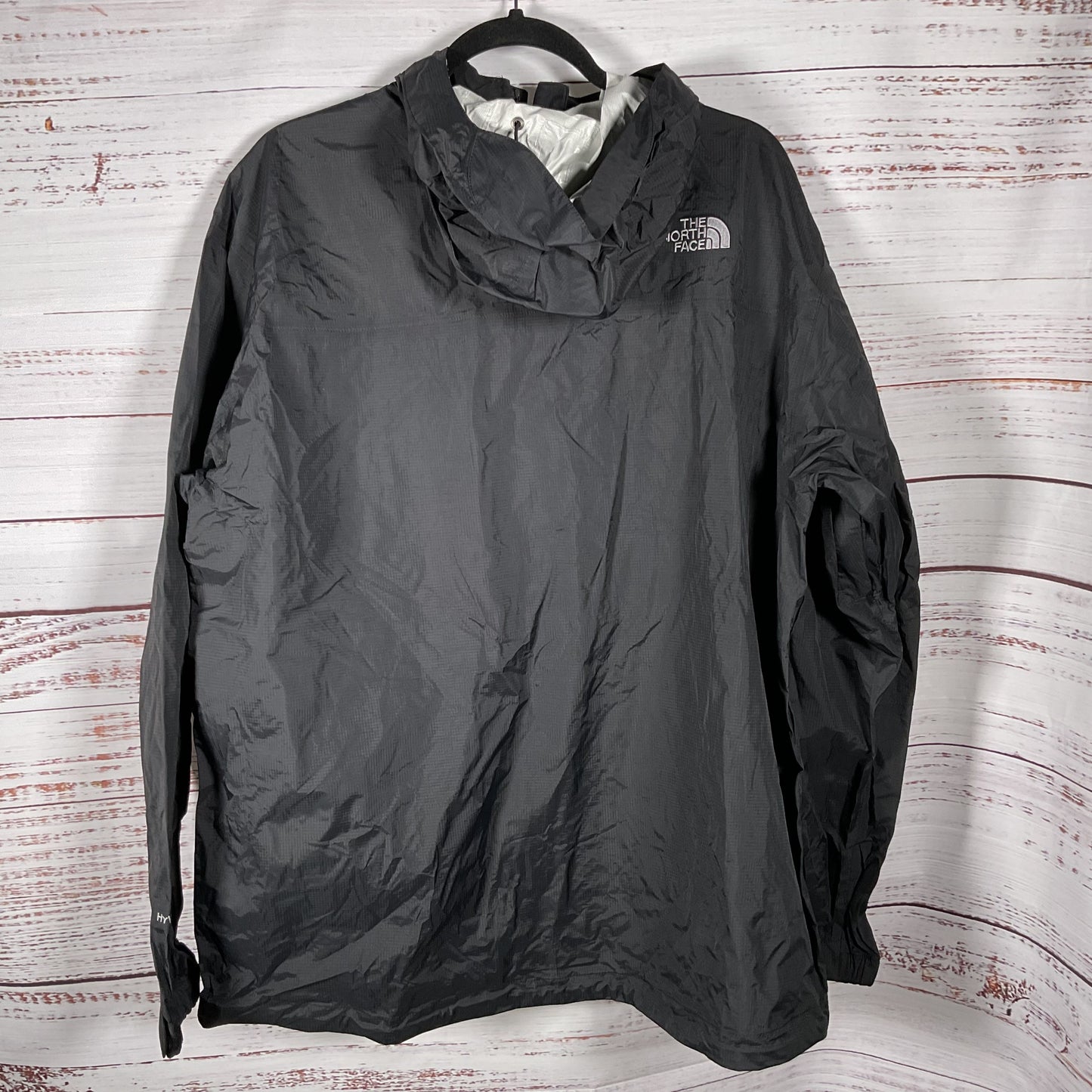 THE NORTH FACE Men's Hyvent 2.5L Hooded Black Windbreaker- SZ XL