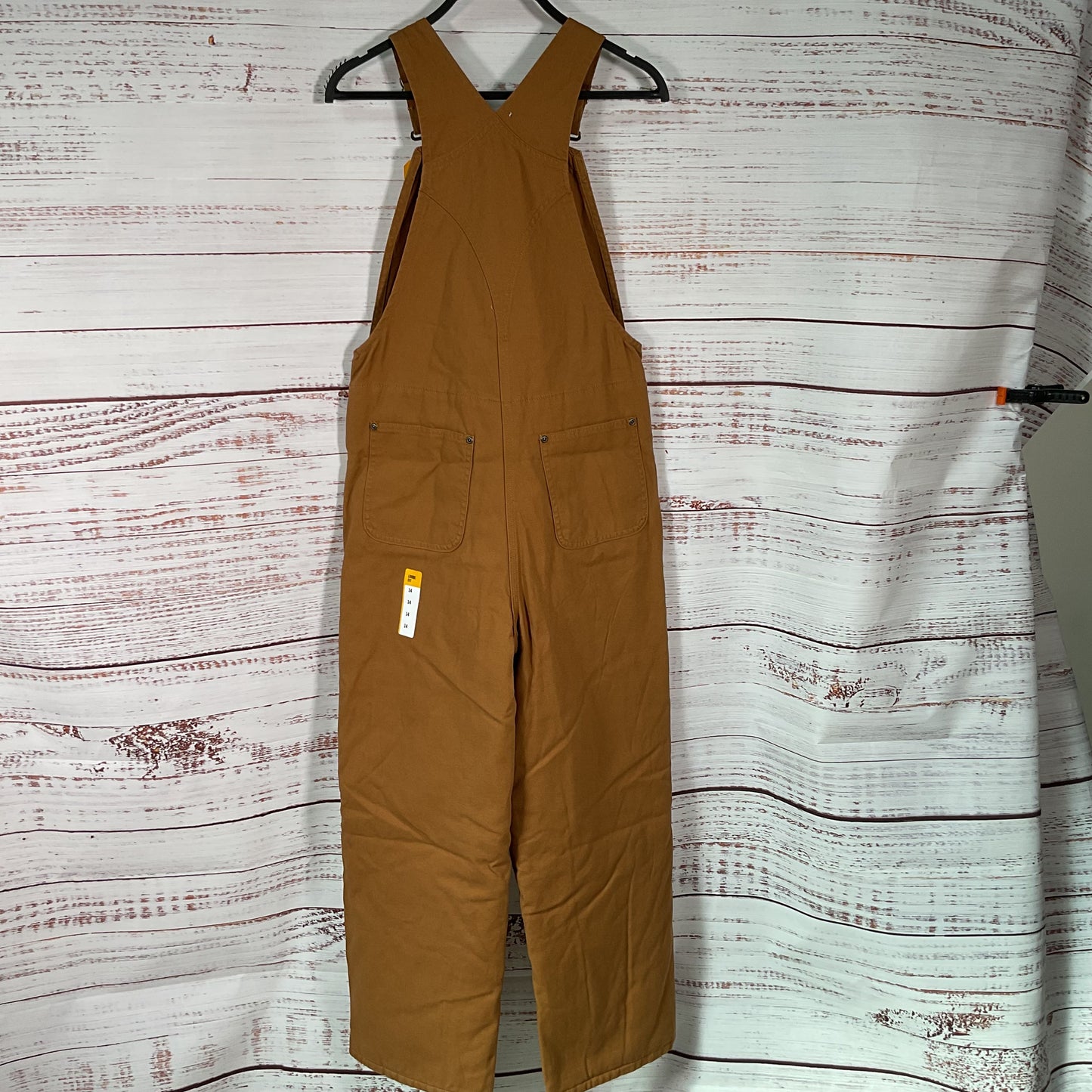 NWT CARHARTT Brown Duck Quilt Lined Insulated Bib Overalls Inseam 26- SZ 14
