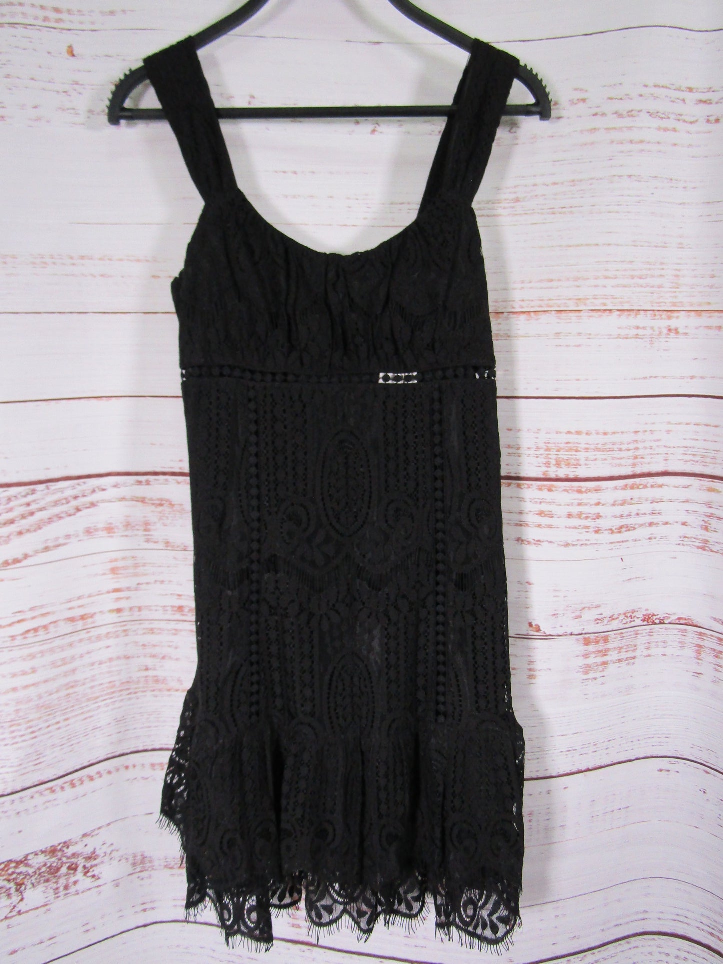 Aqua Women's Black Floral Lace Sleeveless Dress Size XS