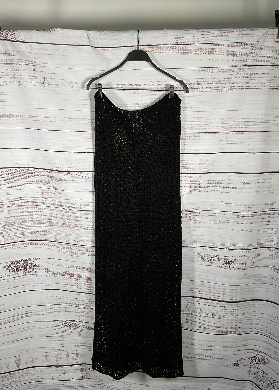 Meshki Black Rosella Crochet Maxi Skirt - Size Large