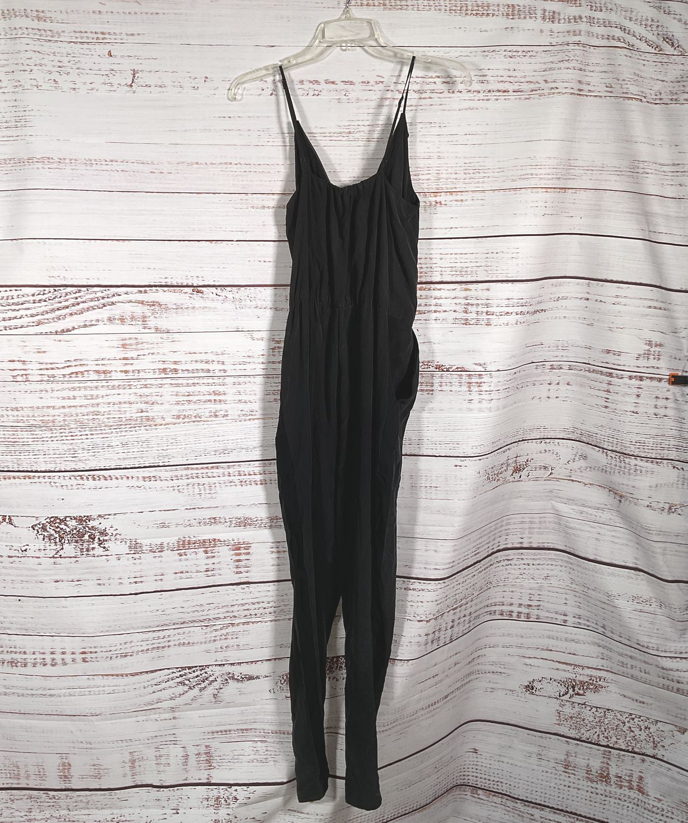 The Kooples Silk Crepe Strappy Jumpsuit Dark Gray XS
