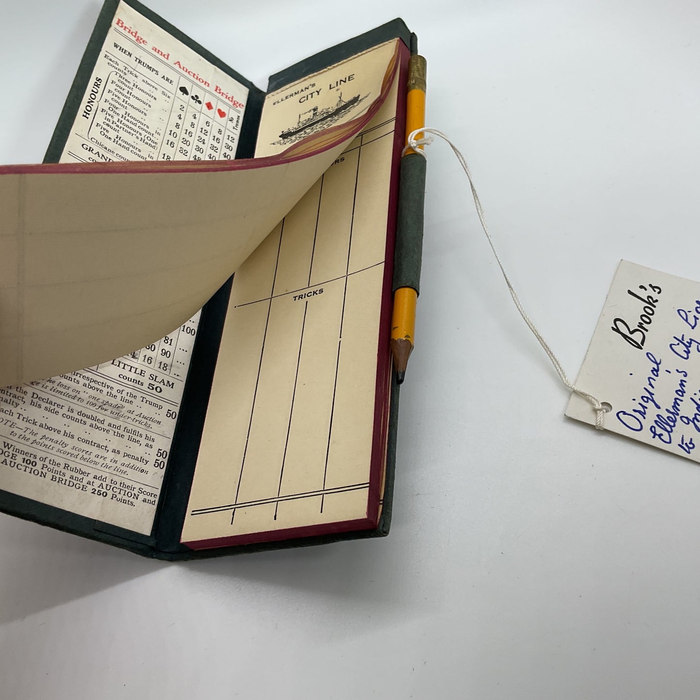 VTG./ANTIQUE Ellerman's City Line to India Bridge Marker Scorecard