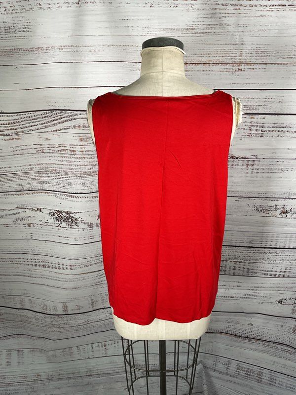NWT Women's J Jill Easy A-Line Tank Top Perfect Red Pima Blend Size XLP