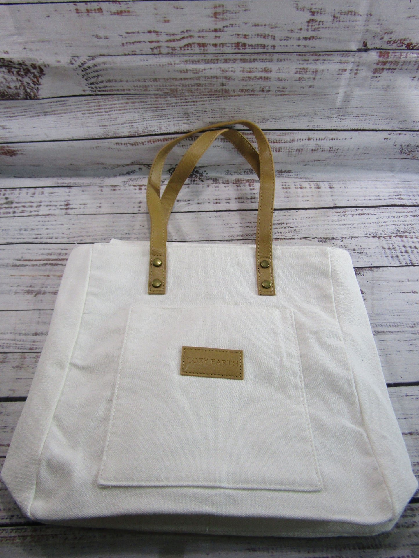 Cozy Earth Women's White Canvas Tote Bag