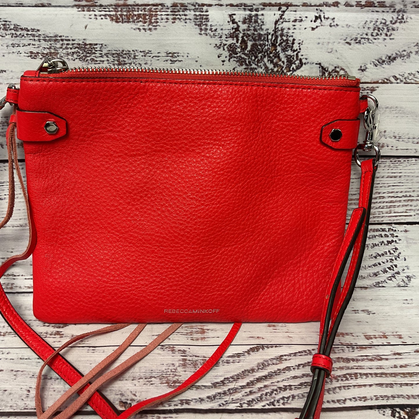 Rebecca Minkoff Moto Jon Red Leather Crossbody Bag Purse