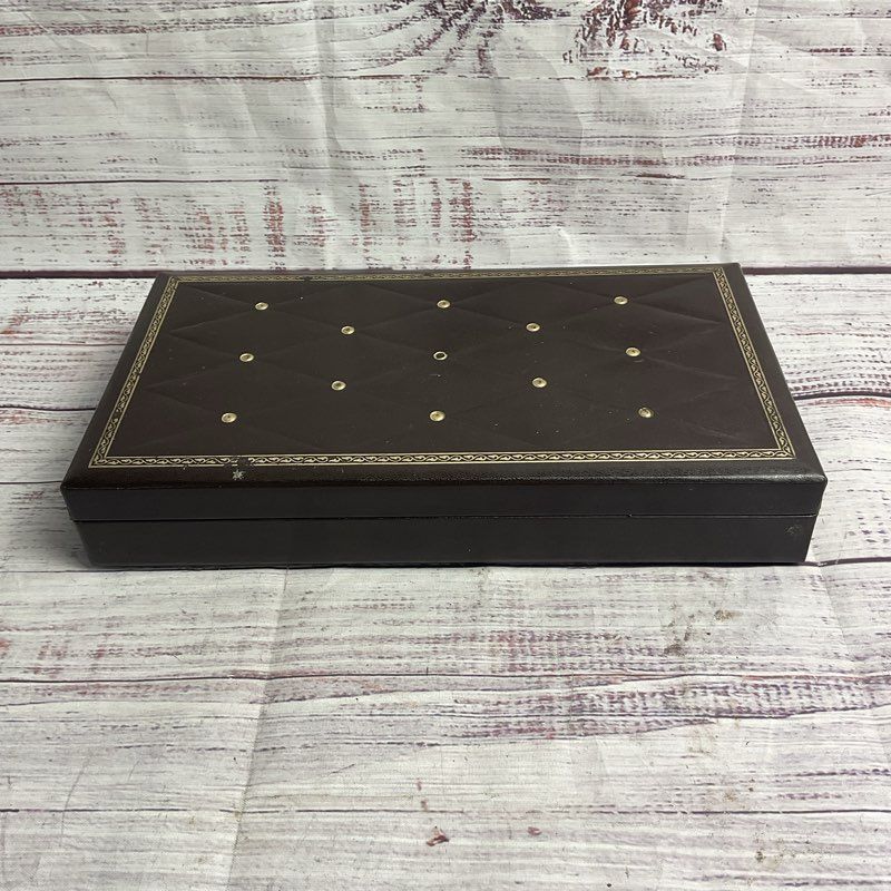 Swank Design Philipp Brown Leather 11" Jewelry Cufflink Box