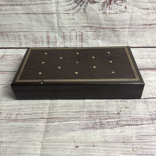 Swank Design Philipp Brown Leather 11" Jewelry Cufflink Box