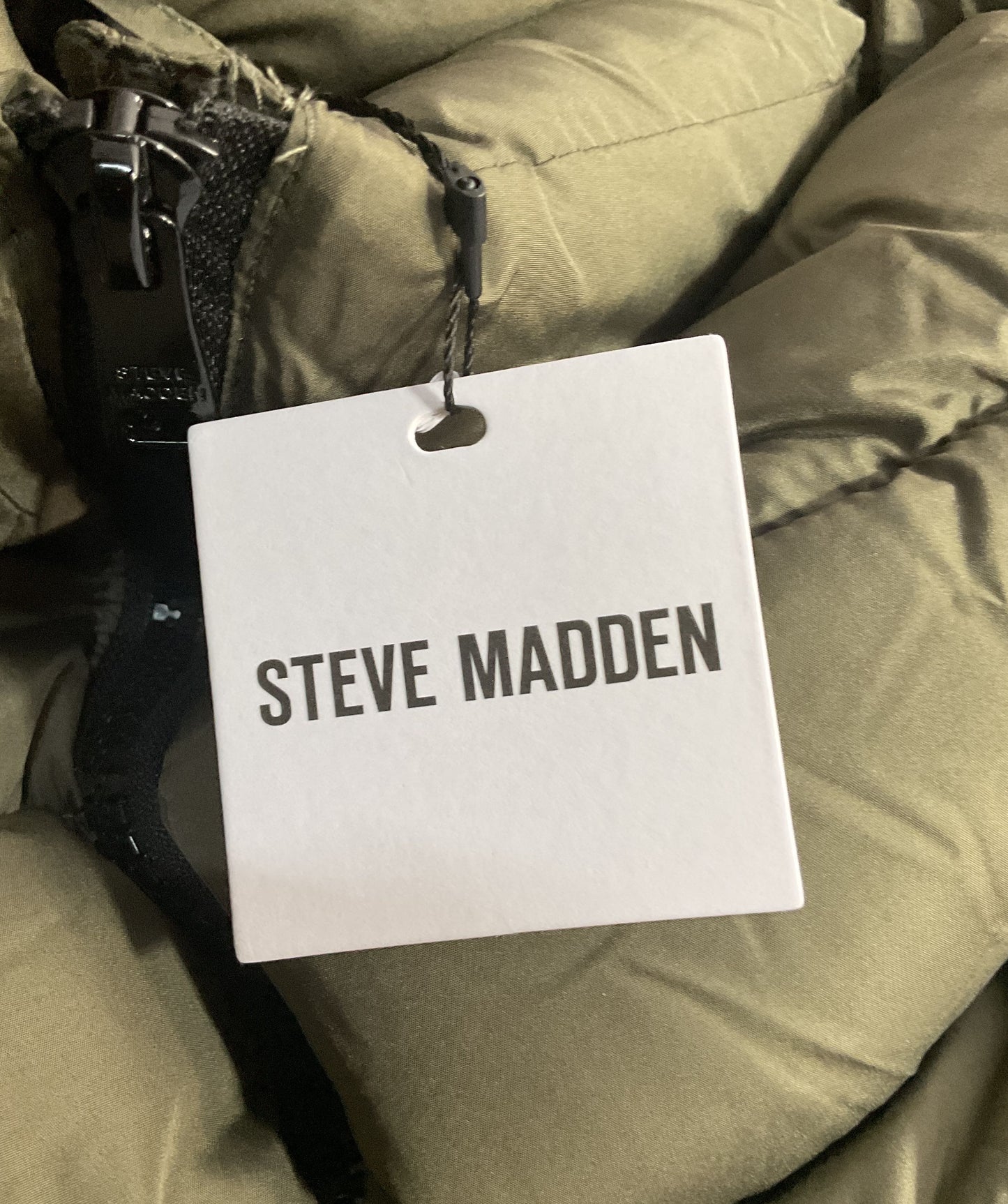 Steve Madden Cropped Puffer Jacket Green M