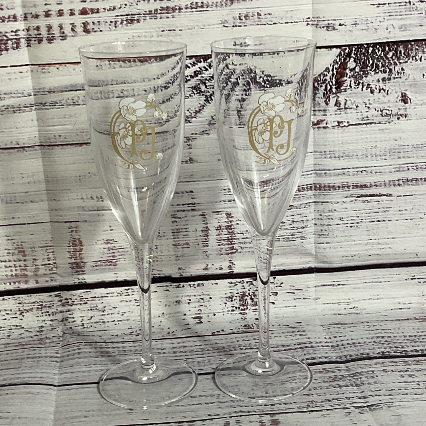 Set of 2 PERRIER JOUEL Champagne Glasses- 8"