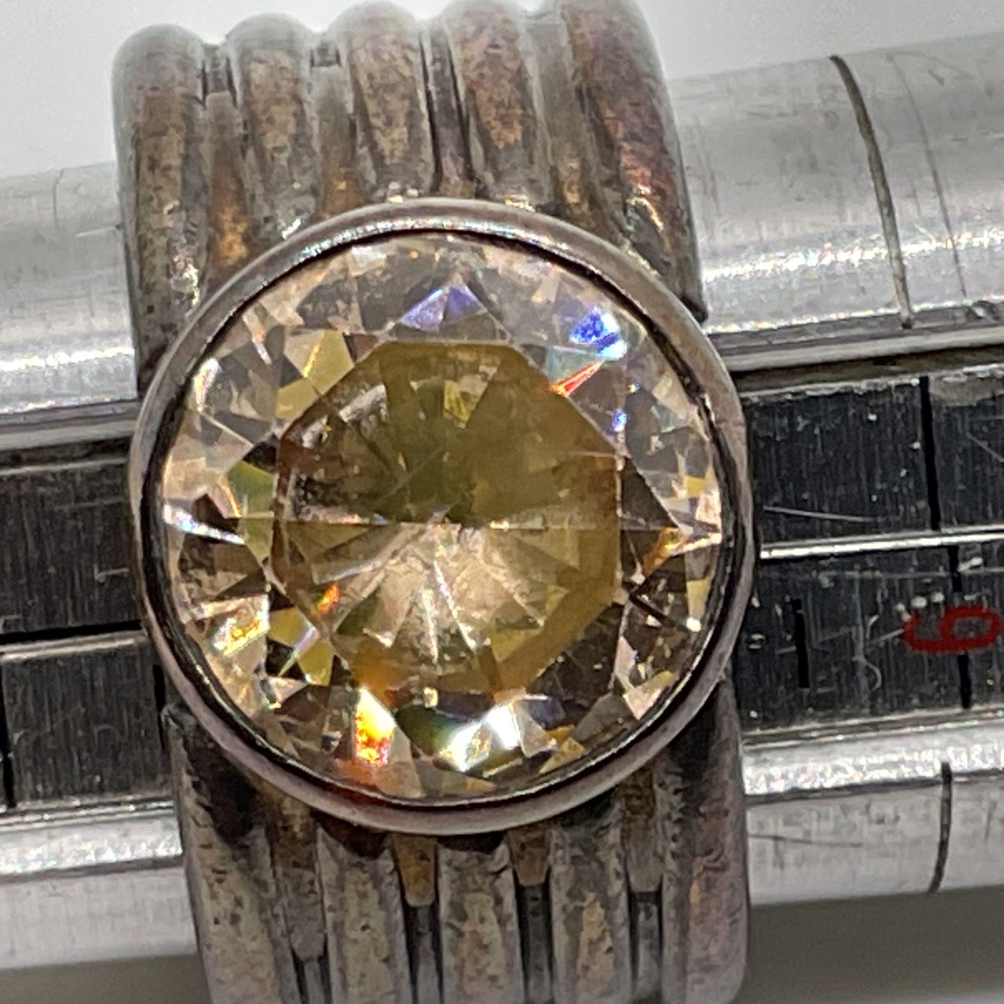 Sterling Silver & Smokey Quartz SZ 5.5 Ring- 11.80g
