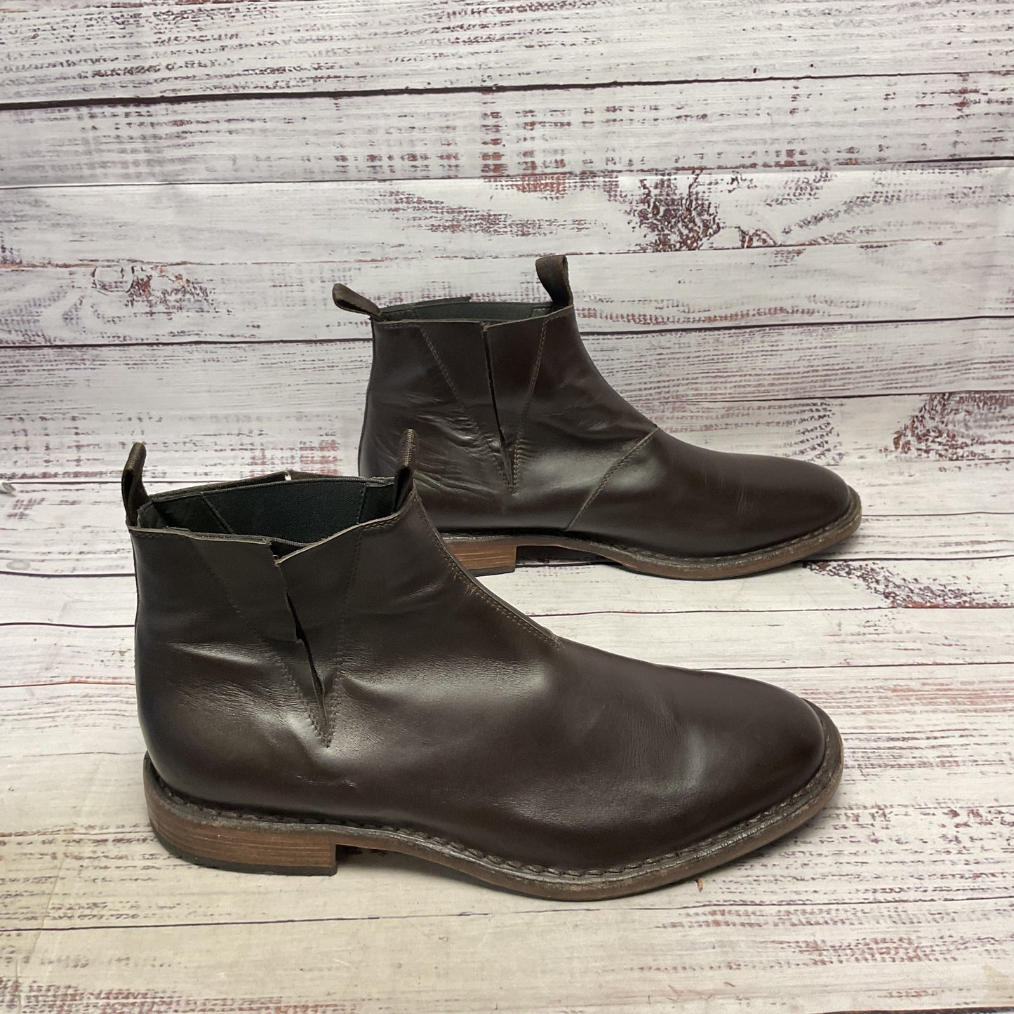 Moma Brown Leather Chelsea Ankle Boot Men Size 12