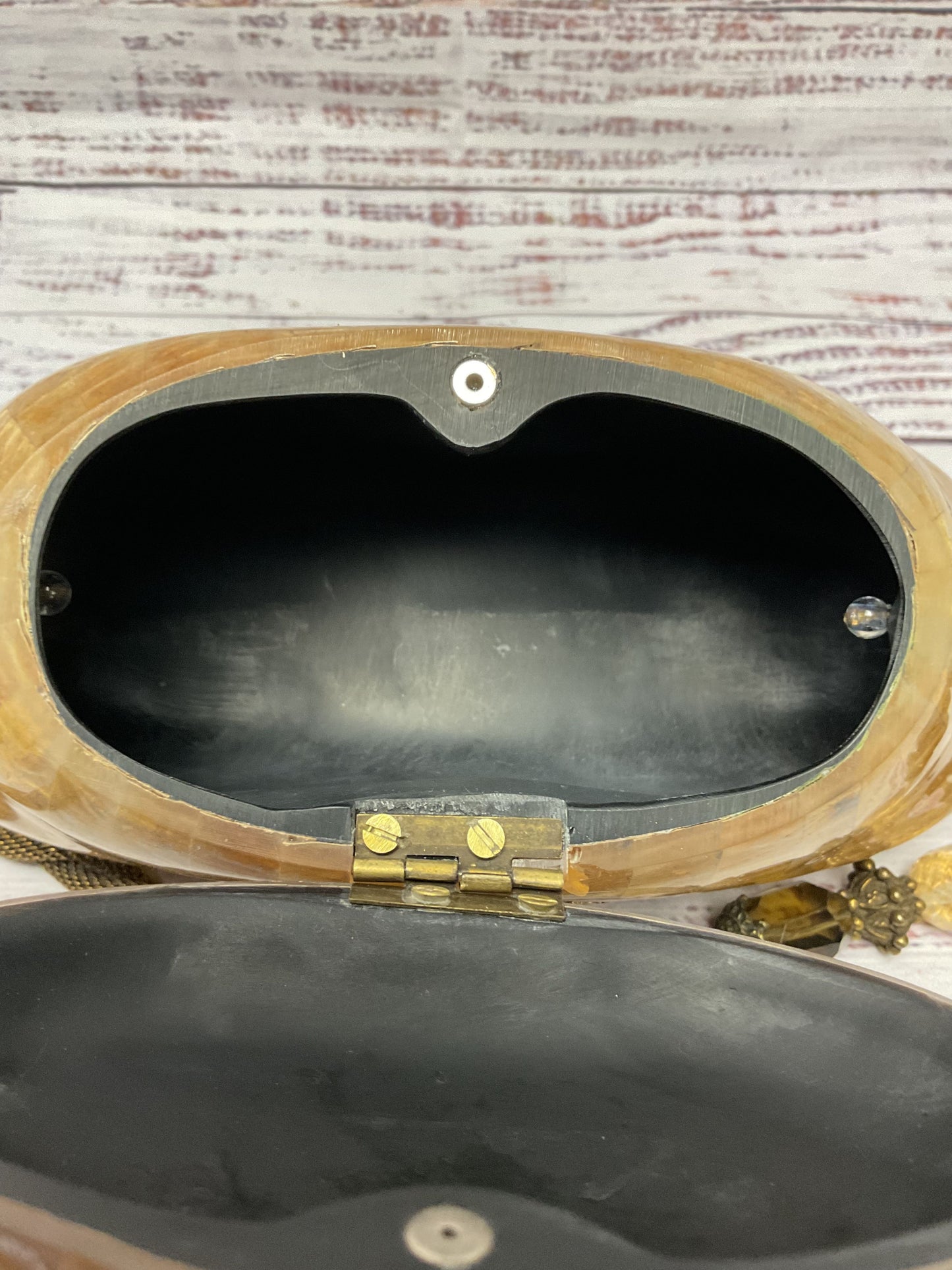 Maya Resin Hard Shell Tan Beige Small Shoulder Bag Purse 8"x4.5"x3"