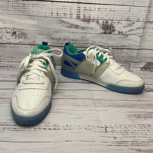 Reebok Workout Plus ATI White Humble Blue Sneaker Athletic Shoe Men Size 10.5