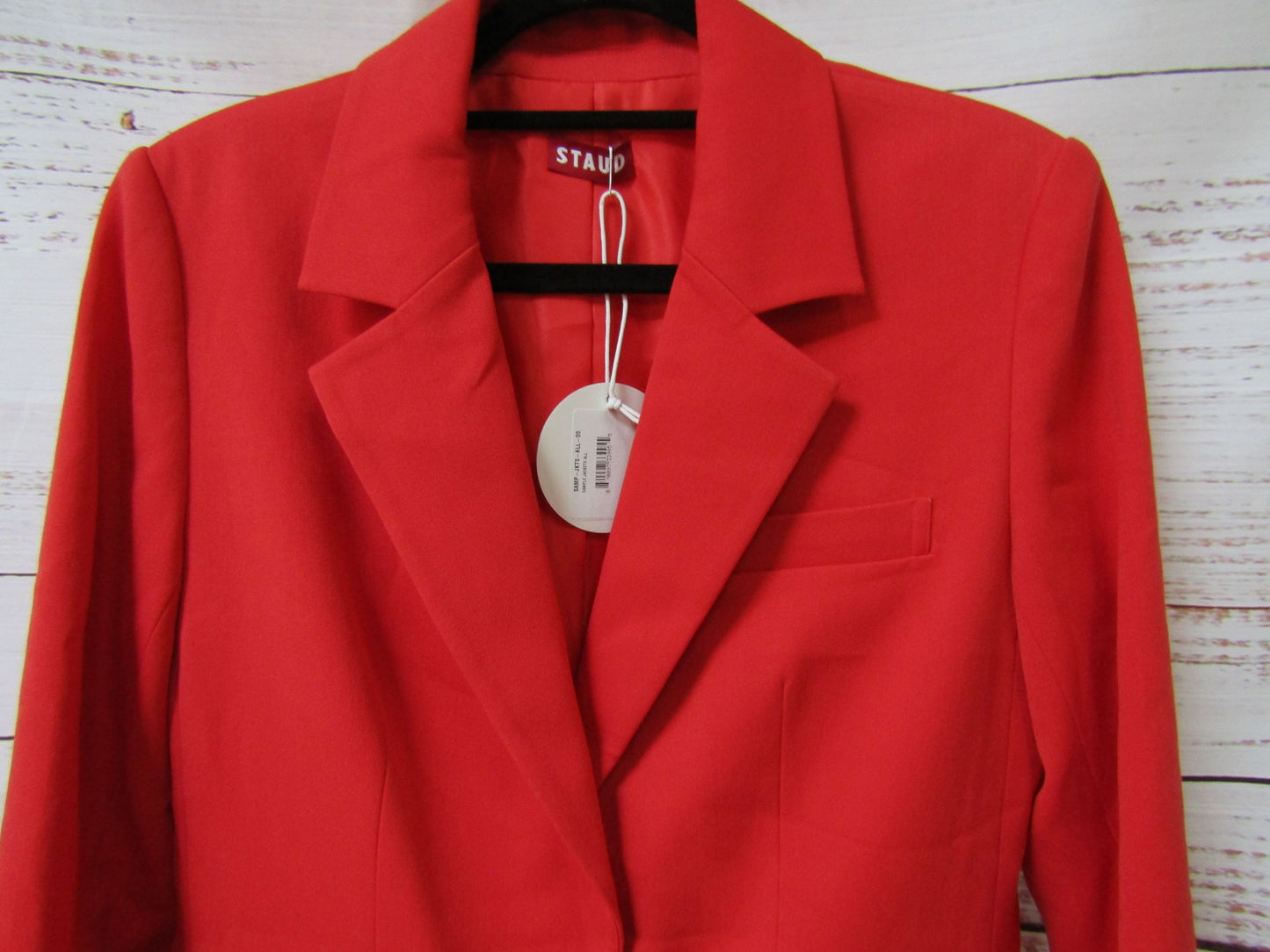 Staud Women's Red Polyester Blend Blazer Jacket Size 4